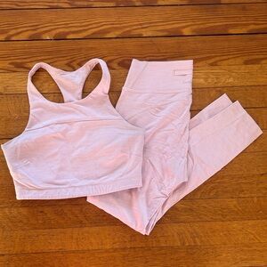 Outdoor Voices Pink Leggings and Top Set